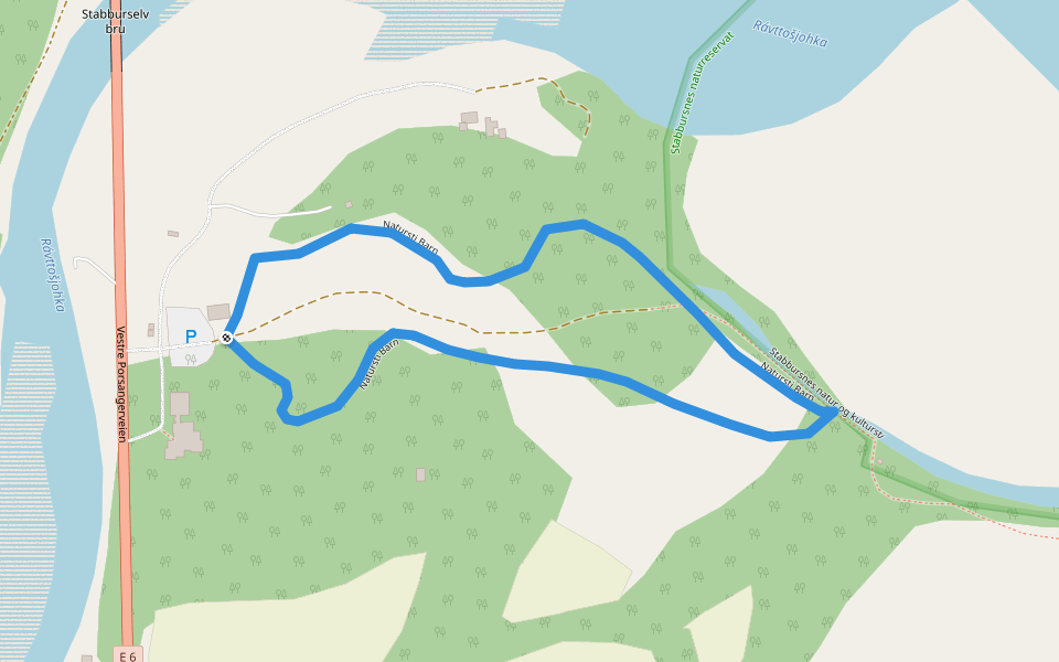 Natursti Barn walking route map in Bævkopp