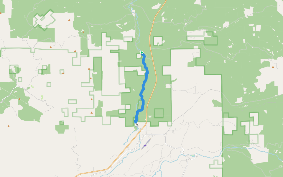 Upper Rogue Trail walking route map in Prospect