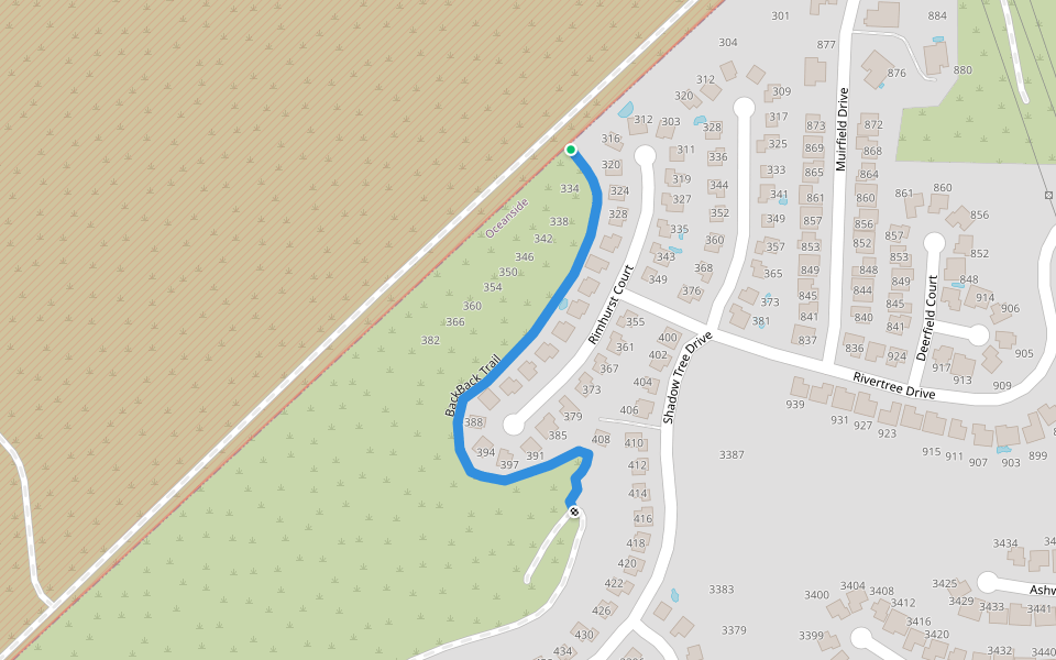 BackBack Trail walking route map in Oceanside