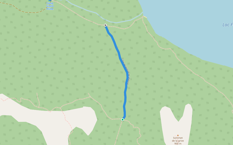Côte de l'enfant de chienne walking route map in Saint-Urbain