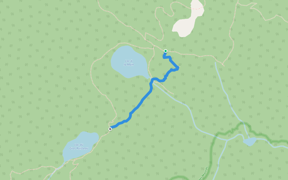 Sentier du Buton walking route map in Lac-Pikauba