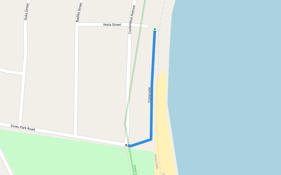 Esplanade walking route map in Innes Park