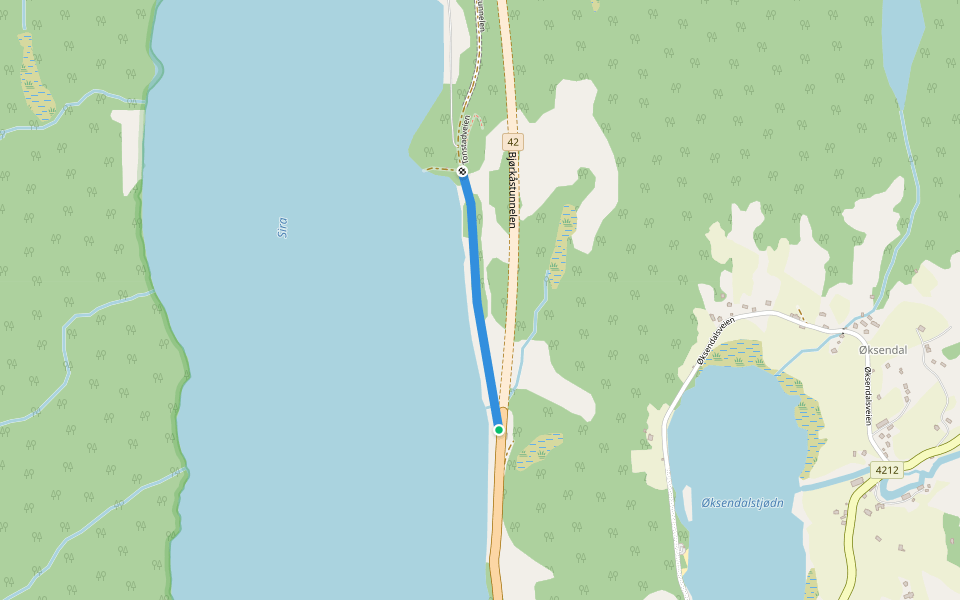 Tonstadveien walking route map in Haughom