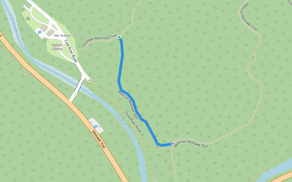 Mahican-Mohawk Spur walking route map in Charlemont