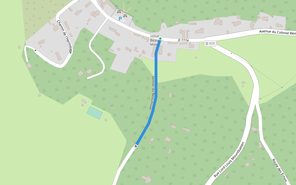 Sentier du Beauminet walking route map in Saint-Jouin-Bruneval