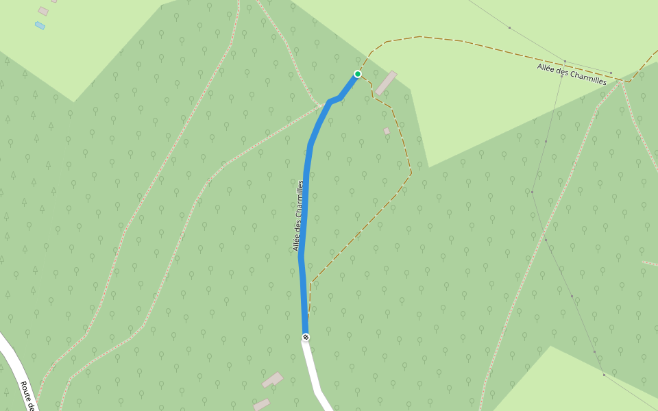 Allée des Charmilles walking route map in Saint-Martin-des-Combes
