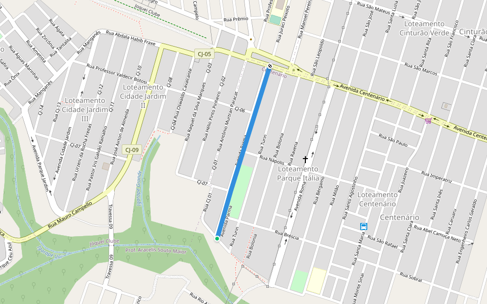 Avenida Parma walking route map in Boa Vista