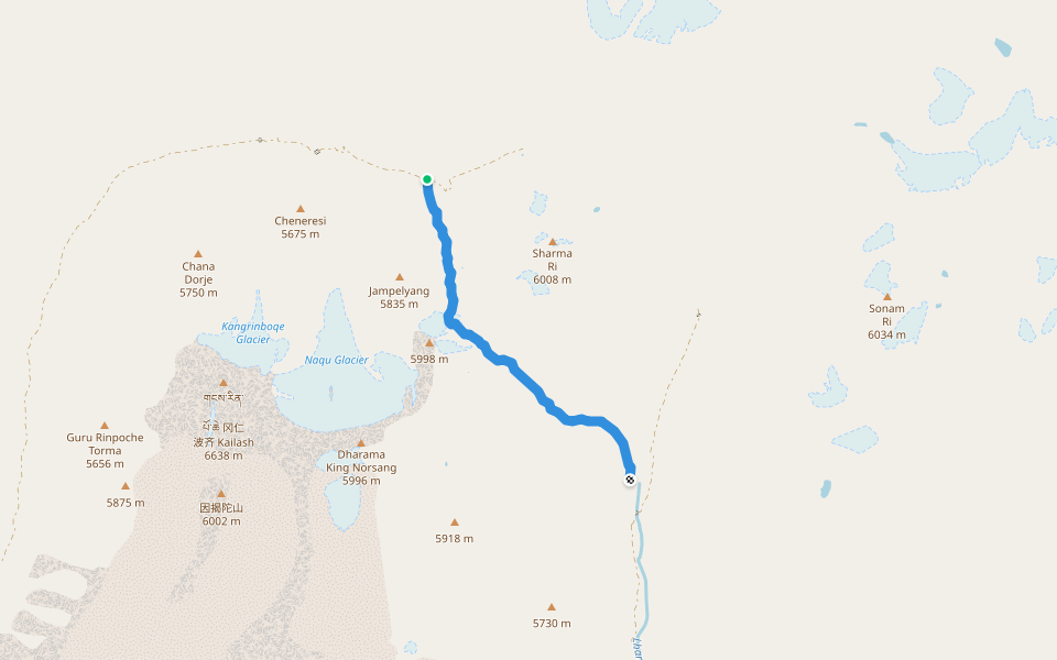 空行母密道 walking route map in Ngari Prefecture