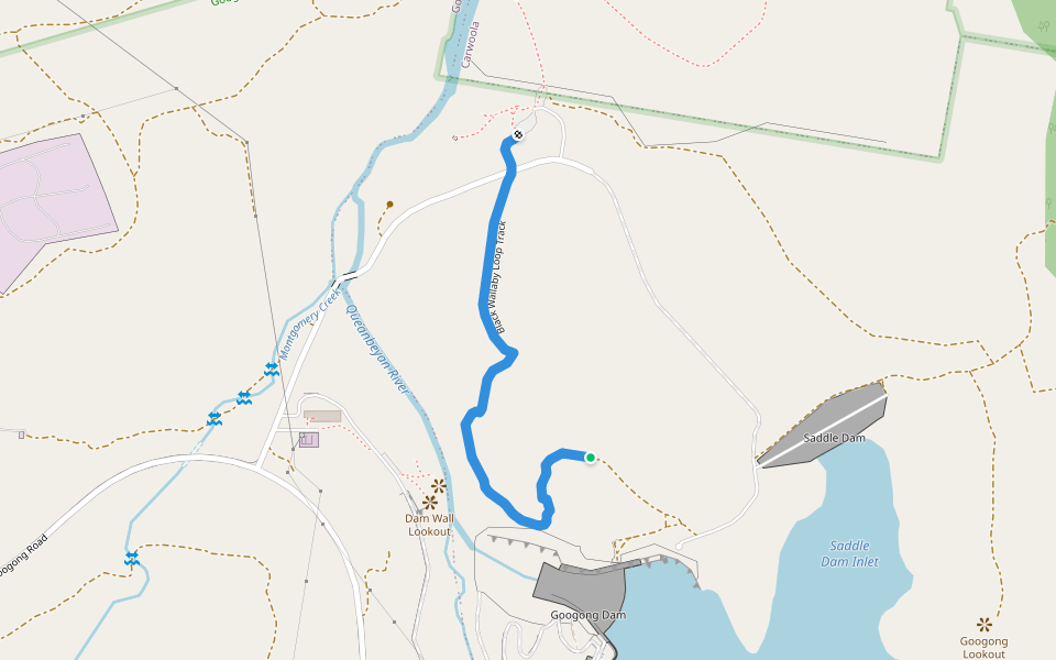 Black Wallaby Loop Track walking route map in Yarrow