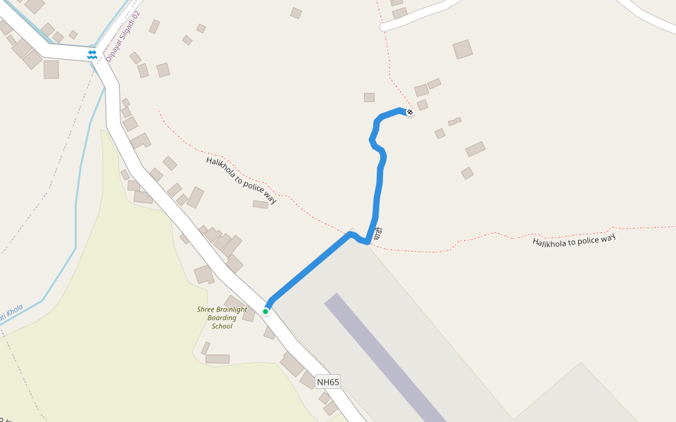 घाडी walking route map in Dipayal Silgadhi