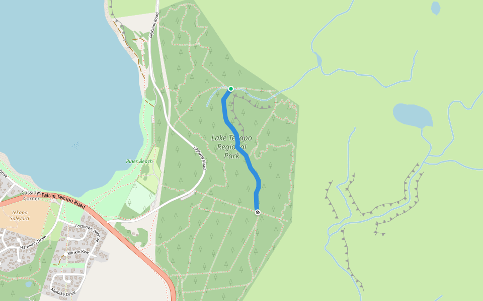 Simpson Dr walking route map in Tekapo