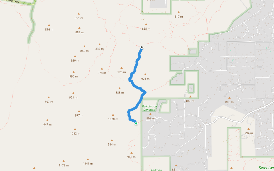 Thunderbird Trail walking route map in Oro Valley