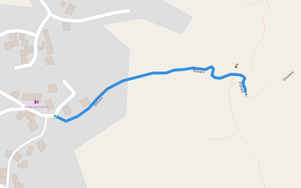 Elshani walking route map in Ohrid