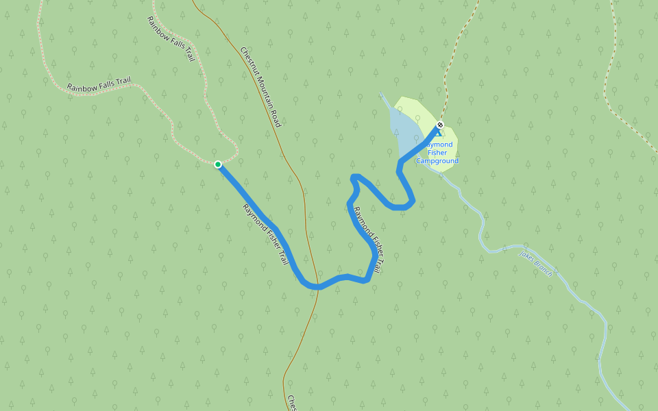 Raymond Fisher Trail walking route map in Lake Toxaway