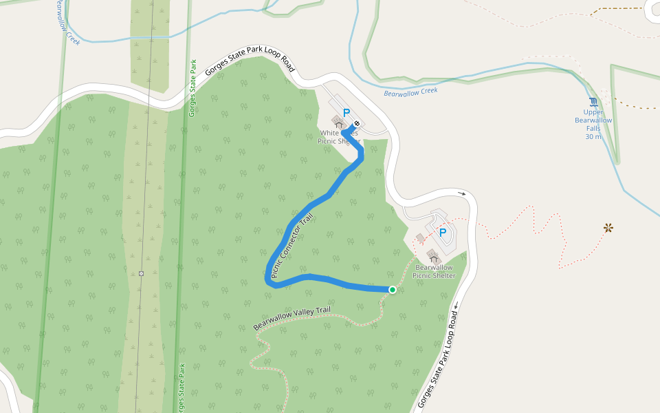 Picnic Connector Trail walking route map in Sapphire