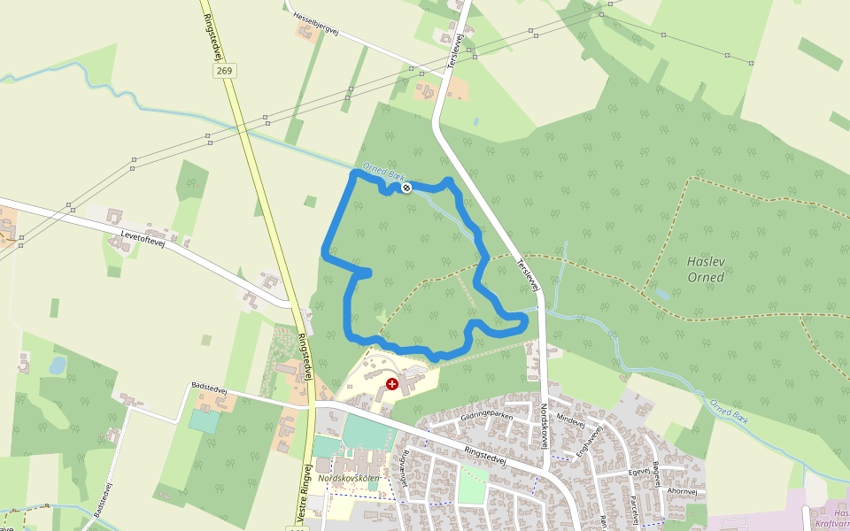 Sanatorie sporet MTB walking route map in Haslev
