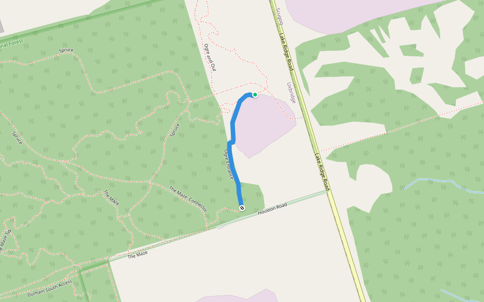 Ogre Entrance walking route map in Uxbridge
