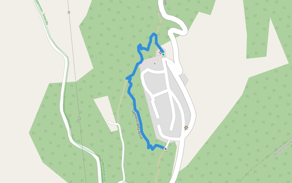 sentiero della fessa walking route map in Smerillo