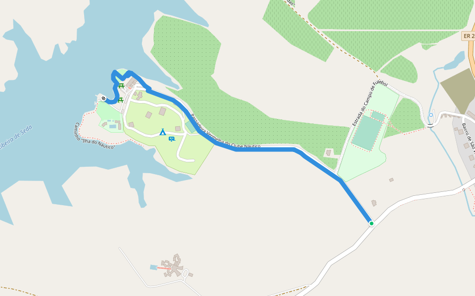 Passadeira Vermelha do Clube Náutico walking route map in Avis