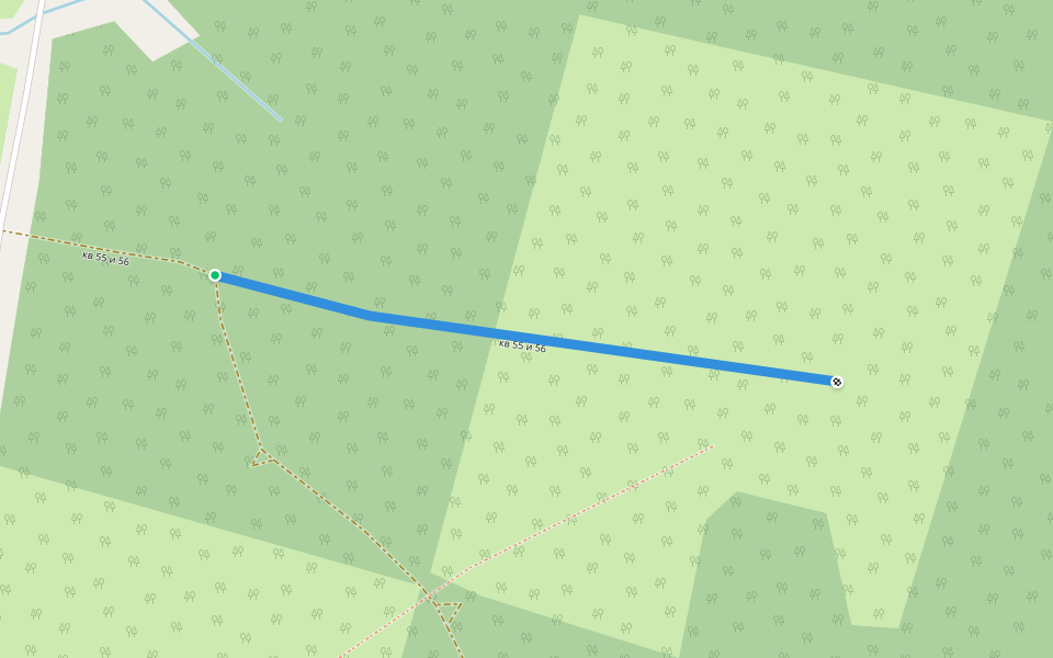 кв 55 и 56 walking route map in Berezovka