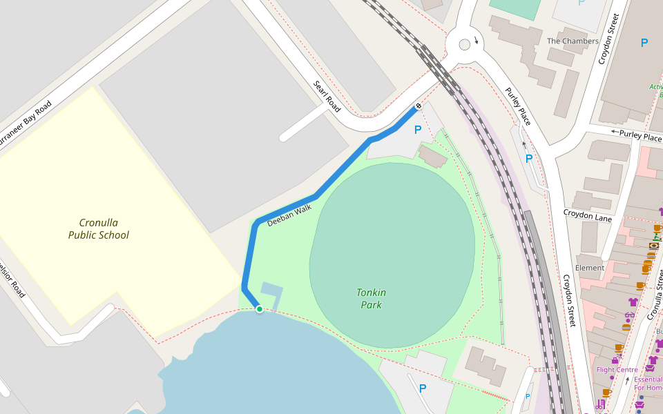 Deeban Walk walking route map in Cronulla