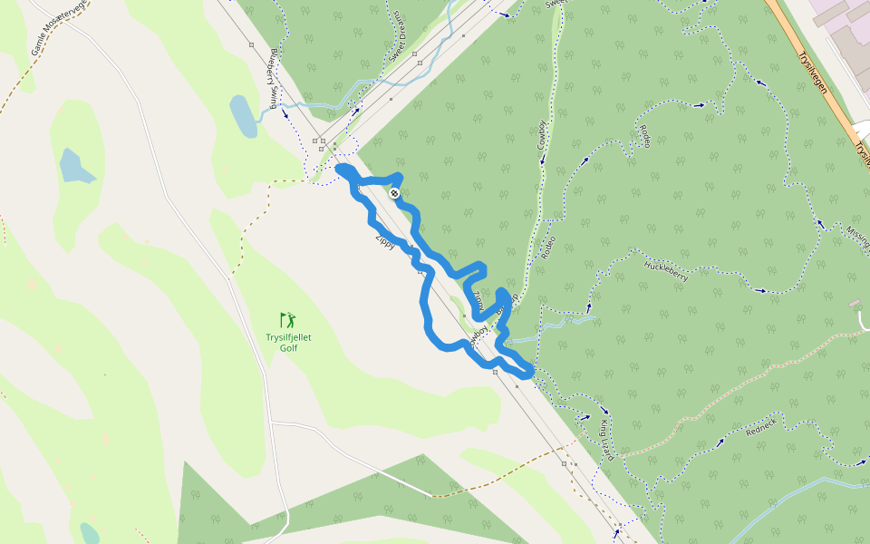 Zippy walking route map in Innbygda