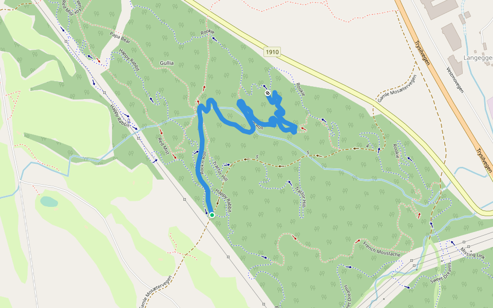 Rock'n Roll walking route map in Innbygda