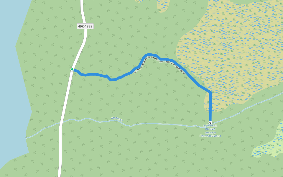 тропа к источнику во имя святого Пантелеймона walking route map in Lezgino