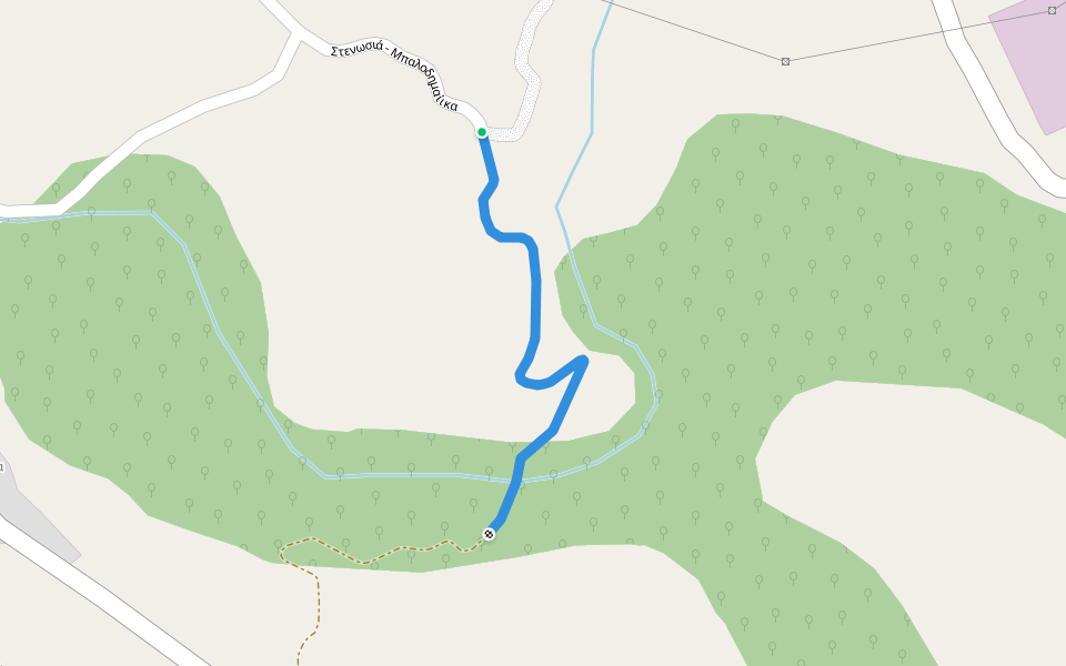 Στενωσιά - Μπαλοδημαίικα walking route map in Pilos