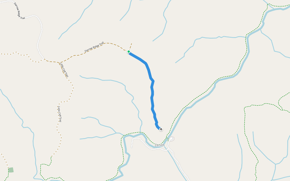 Darrow Ridge Trail walking route map in Allardt