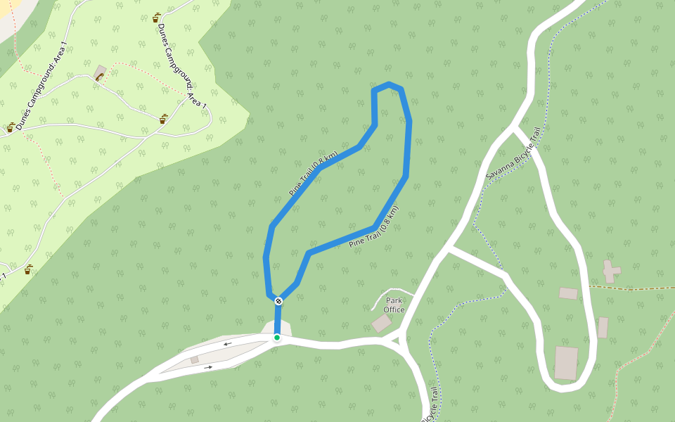 Pine Trail (0.8 km) walking route map in Port Franks
