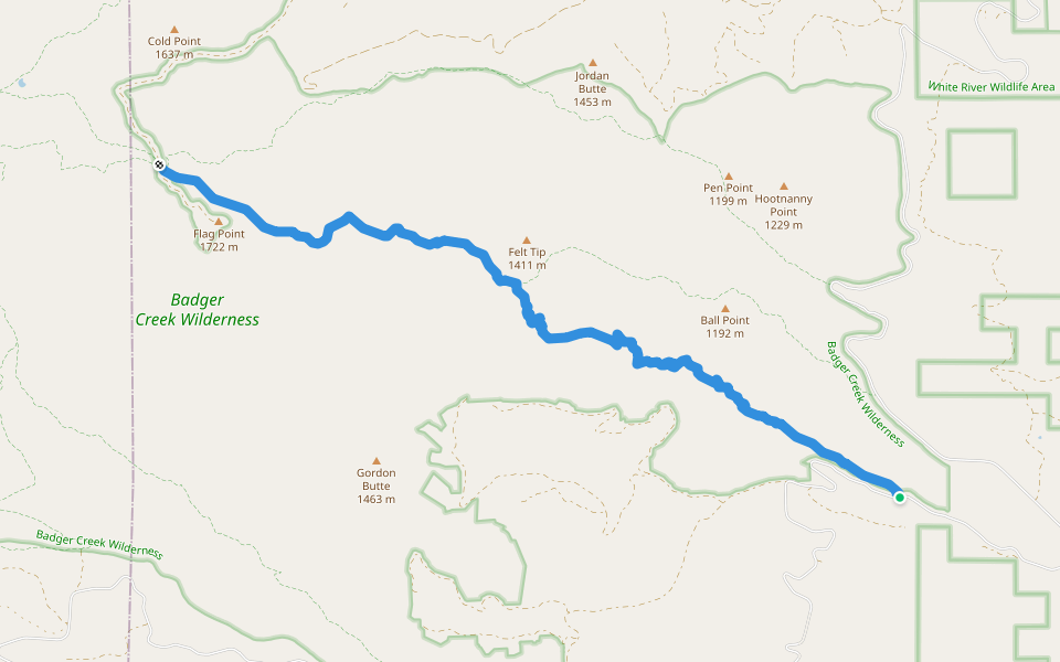 Little Badger Trail #469 walking route map in Tygh Valley