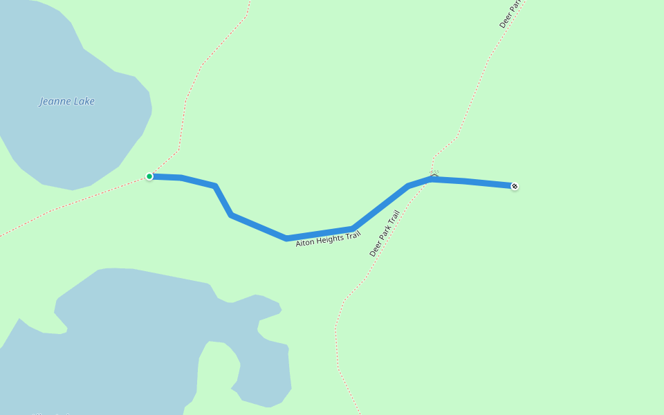 Aiton Heights Trail walking route map in Lake Itasca