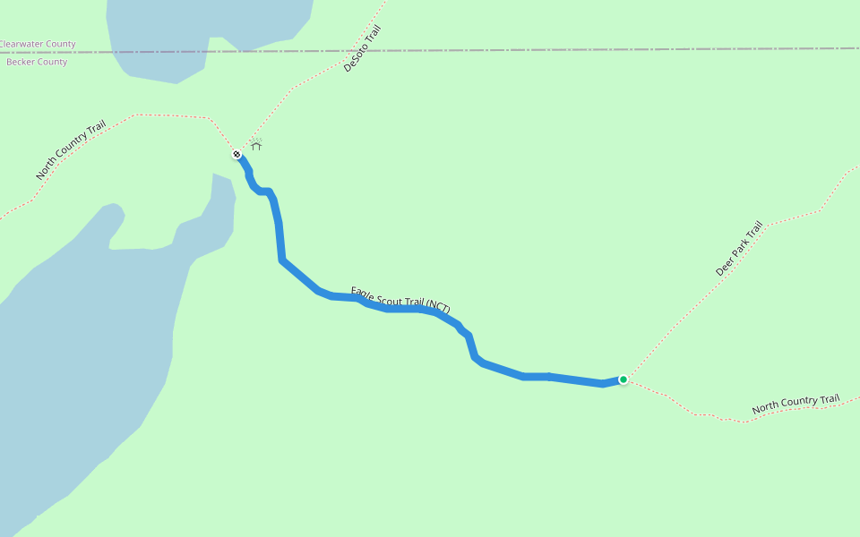 Eagle Scout Trail (NCT) walking route map in Park Rapids