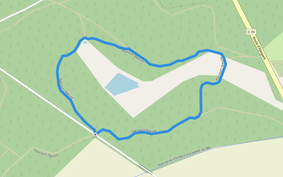 Parcours Nature walking route map in Le Neubourg
