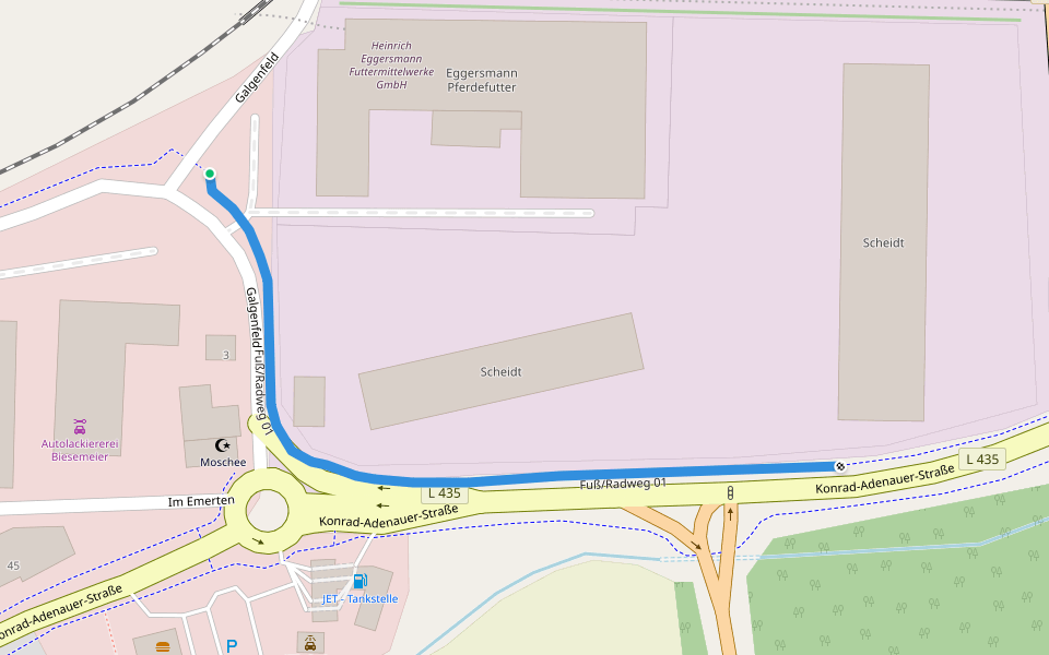 Fuß/Radweg 01 walking route map in Rinteln