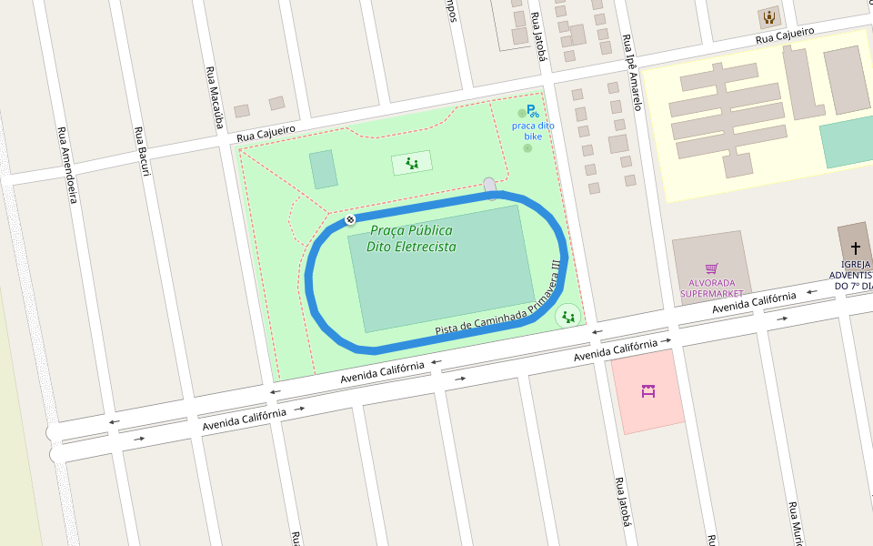 Pista de Caminhada Primavera III walking route map in Primavera do Leste