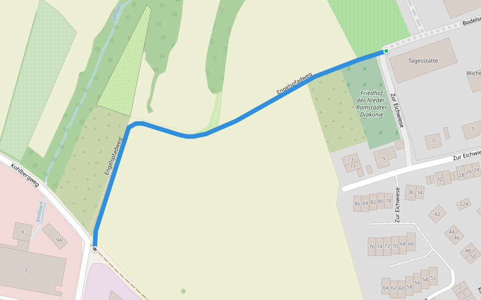 Engelspfadweg walking route map in Mühltal