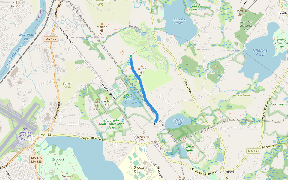 The Pearl Trail walking route map in Boxford