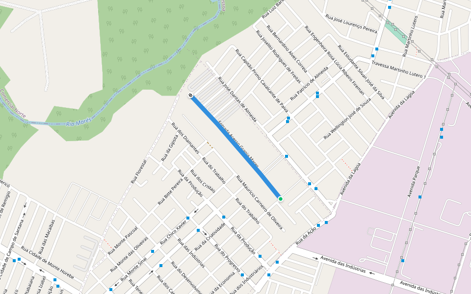 Entrada Acesso Granja Mares walking route map in João Pessoa