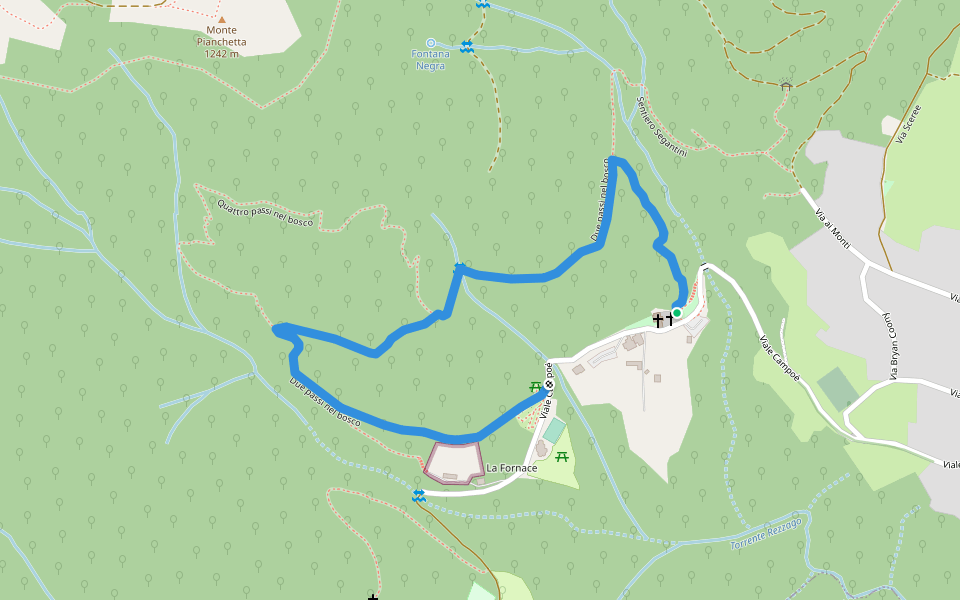 Due passi nel bosco walking route map in Caglio