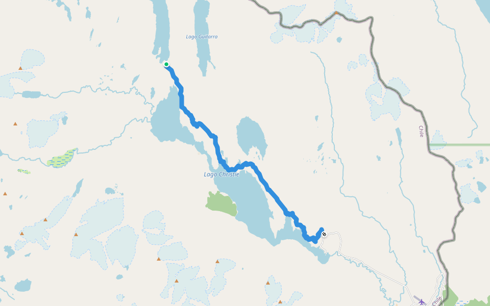 Ruta de los Pioneros, Tramo 5: Lago Christie walking route map in Cartagena
