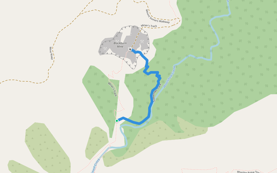 Sidewinder Track walking route map in Mount Somers