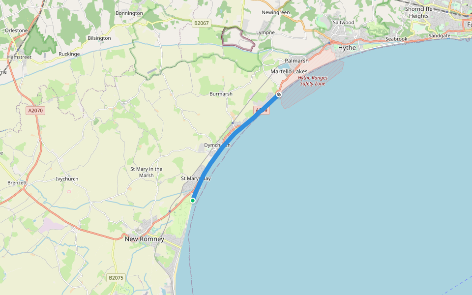 Sea Wall walking route map in Saint Mary's Bay