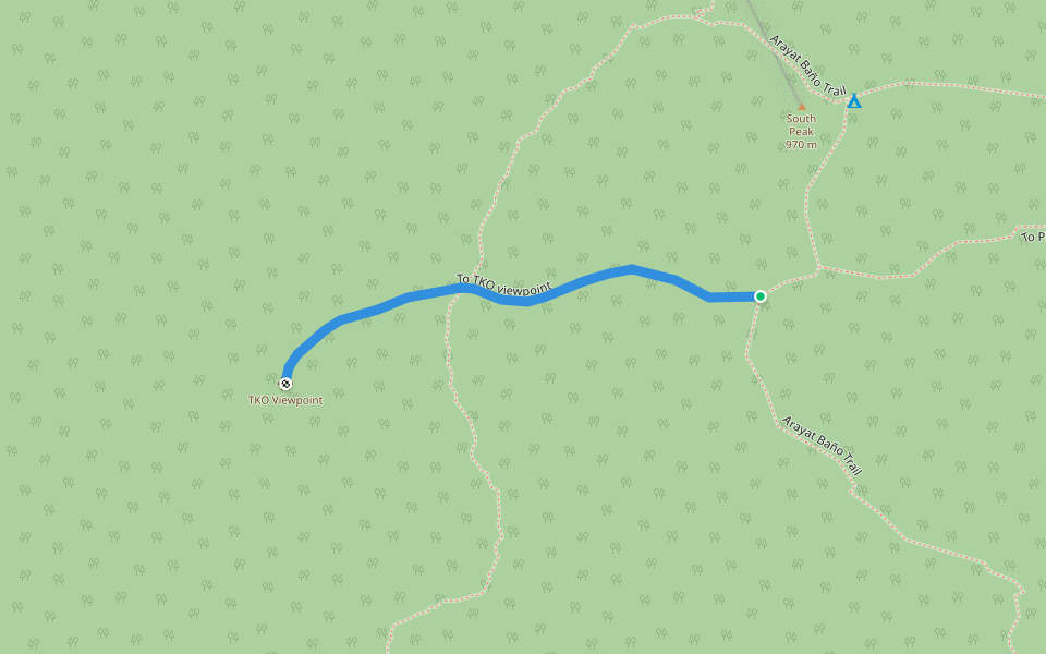 To TKO viewpoint walking route map in Arayat