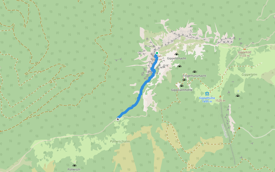 ÖBRD-Steig walking route map in Gscheidl