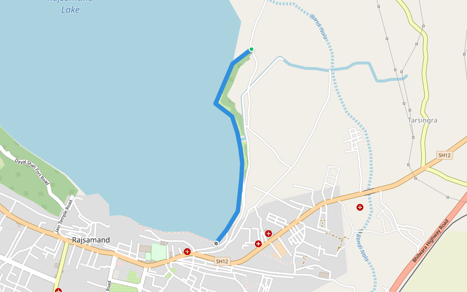 Irrigation Garden Walkway walking route map in Rajsamand