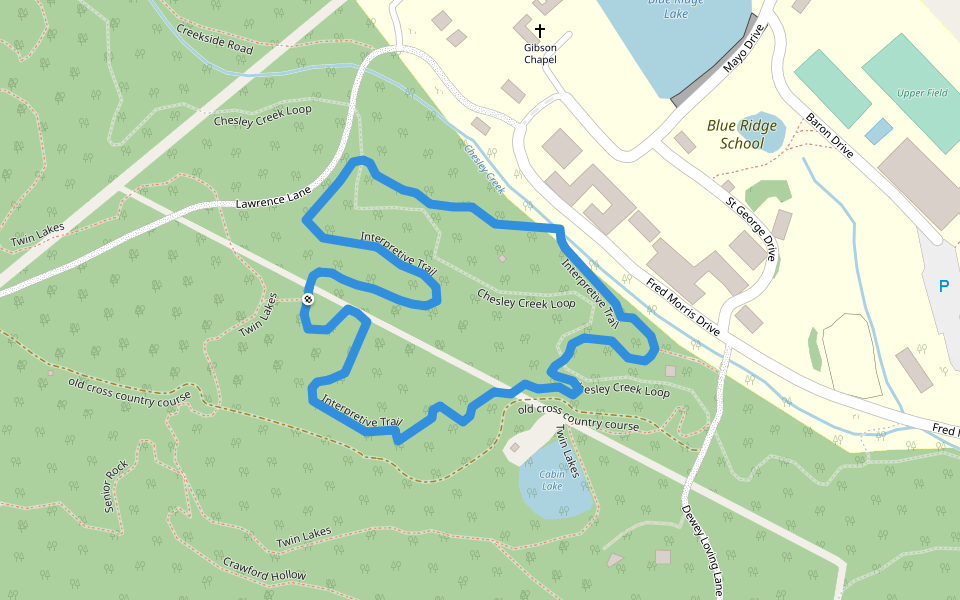 Interpretive Trail walking route map in Dyke