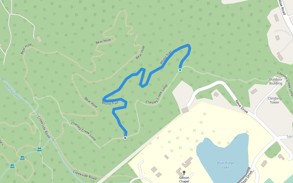 Rhino Trail walking route map in Dyke
