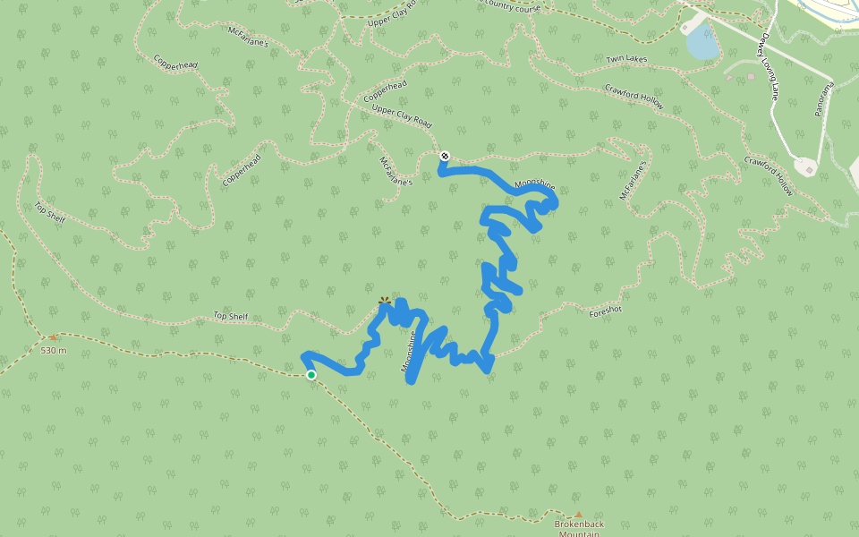Moonshine walking route map in Dyke